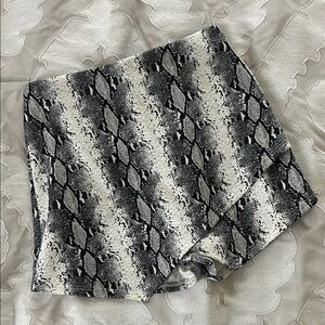 Akira Snakeskin Print Skort